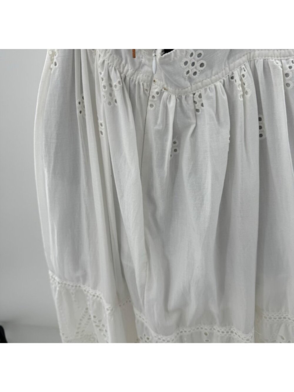 MISA Los Angeles Allegra Women's Allegra White Eyelet Lace Maxi Dress V-Neck Spa - Picture 8 of 16